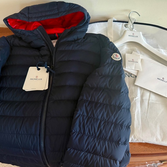 Moncler Mens Dreaux Giubbotto Down Puffer Jacket  w/ Hood, Blue, Sz 4 (42US) - Picture 1 of 13